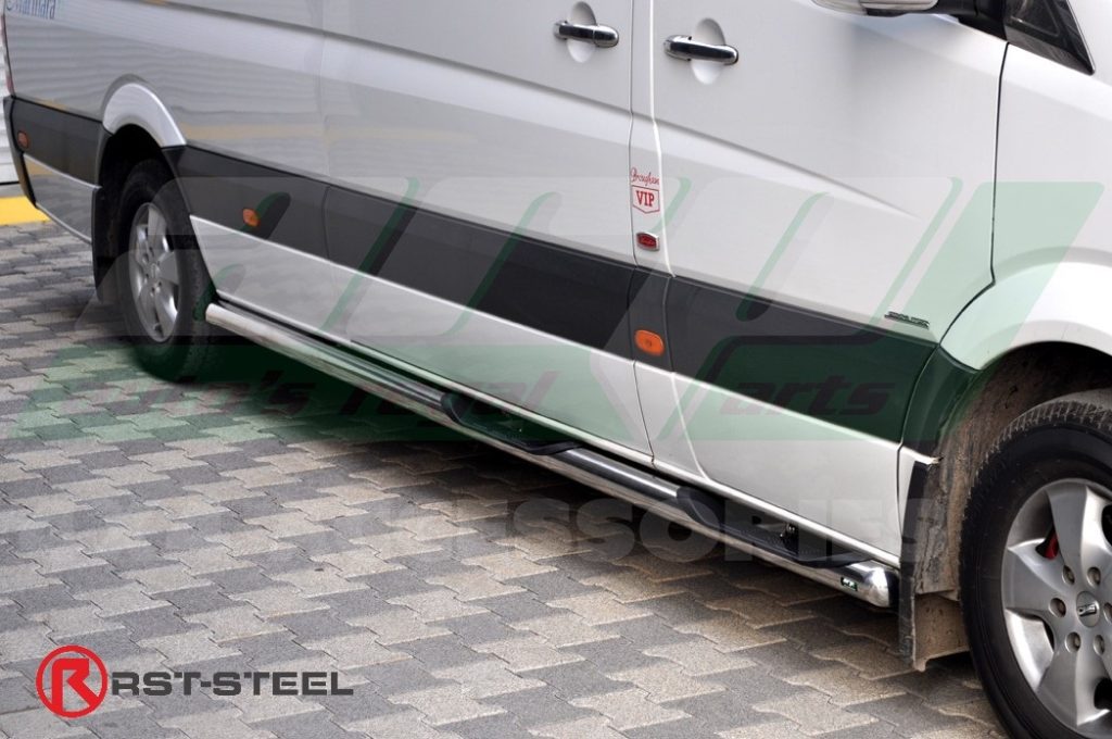 Side Bars With Plastic Steps MB Sprinter 2006, LWB RSTSteel