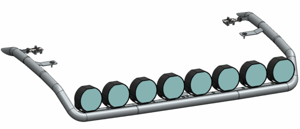 Roof Bar Scania Next Gen with 8pcs 7" round auxiliary lights.